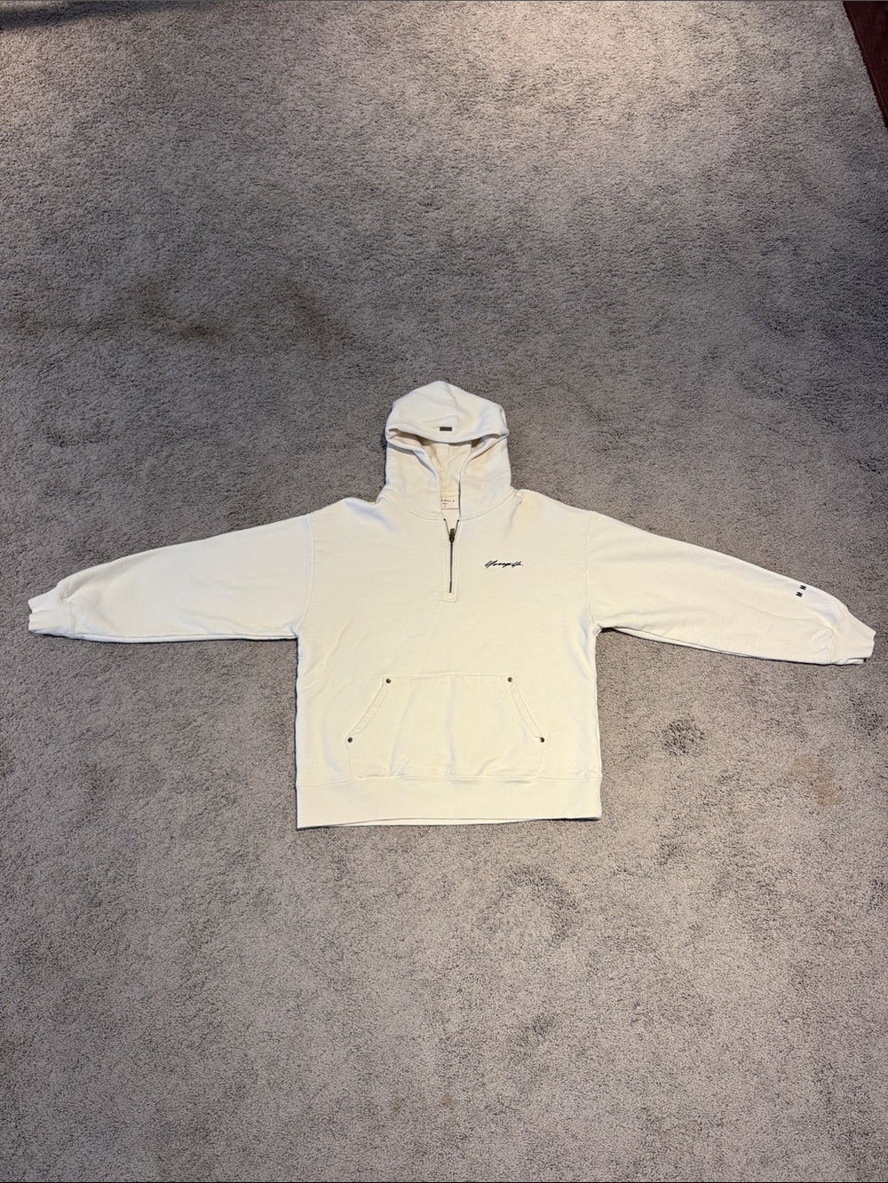 YoungLA Cream Half-Zip Hoodie Men’s Large